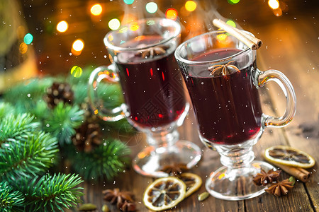 圣诞面包酒 八角 芳香 玻璃 花环 食物 玉乐 树图片