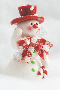 戴红帽子雪人快乐的雪人 物品 元旦 转年 商业 玩具背景