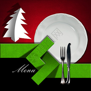 圣诞餐厅菜单 Menu 食物 午餐 覆盖背景图片