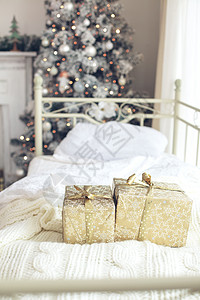 圣诞节清晨 冬季 家具 生活 假期 冬天 礼物 房子背景图片