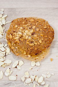杏仁饼饼干 零食 松脆的 糖果 传统的 杏仁皮 花边饼干背景图片