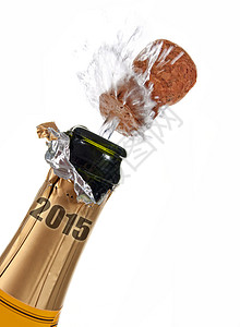 2015年新年前夕香槟瓶背景图片