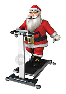 圣圣诞健身 男人 训练 运动 高级的 机器 健身房 圣诞老人 活动背景图片