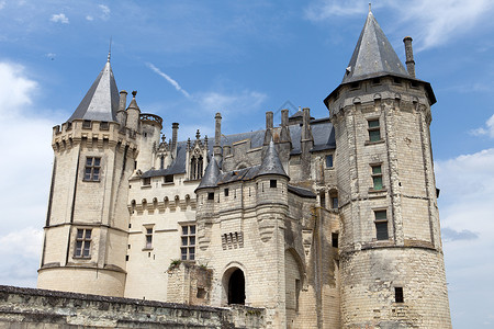 尤穆尔塔法国卢瓦尔谷的索穆尔城堡 塔 索米尔 历史性 堡垒背景
