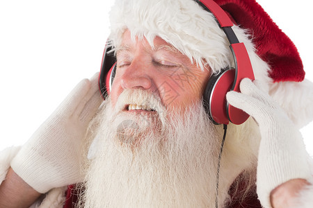 圣诞老人享受一些音乐 喜庆的 风流 喜庆 圣诞节的时候背景图片