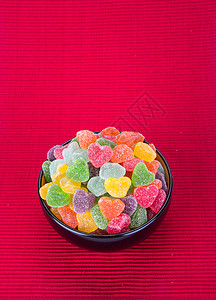 糖果 背景上碗里的果冻糖果 果冻糖果 童年图片