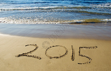2015年新年快乐 海 水 画 天空 海滩 自然背景图片