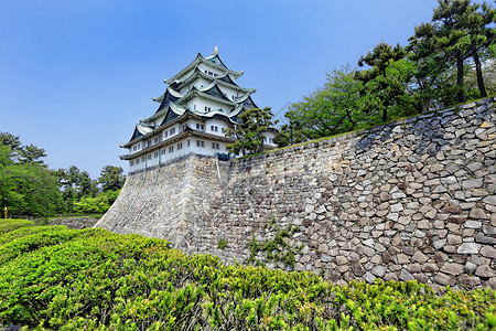 名古屋城堡 窗户 自然 石头 历史 公园 假期 老的背景图片