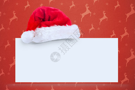海报上圣塔帽的复合图像 潮人 橙子 计算机绘图 圣诞帽背景图片