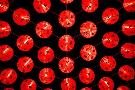 中国红灯笼装饰 繁荣 宗教的 中国新年 假期 农历新年 喜庆背景图片