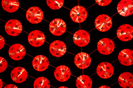 中国红灯笼装饰 镇 传统 红色的 假期 节日 幸运的背景图片