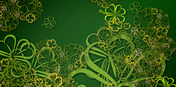 沙姆岩模式 假期 庆典 三叶草 圣帕特里克 绿色的 计算机绘图背景图片