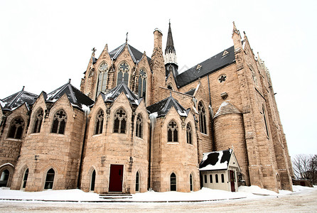 圣母教堂 加拿大 户外 安大略 石头 大教堂 教会 窗户背景图片