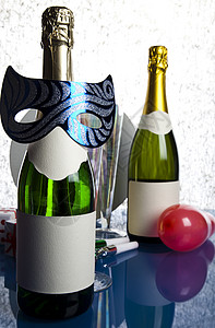 一瓶香槟 亮丽多彩的生动主题 庆典 浪漫的 庆祝图片
