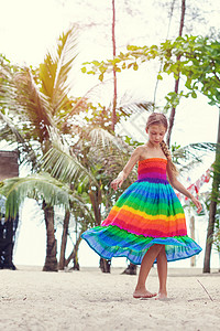 彩虹裙热带热带假日 时尚 假期 棕榈 树 衣服 岛 可爱的背景