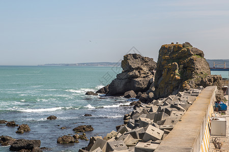 海港 海震 假期 左舷 石头 春天 海景 夏天 岩石背景图片