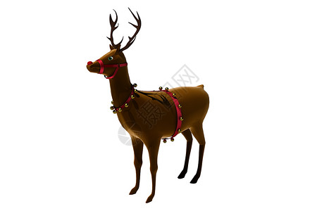 具有钟铃的驯鹿数字anta 喜庆 钟声 圣诞节的时候背景图片