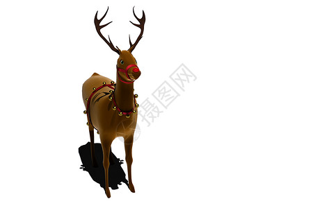 具有钟铃的驯鹿数字anta 圣诞节 钟声 假期背景图片