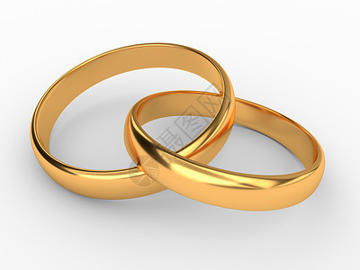 连接的黄金结婚戒指 白色的 镀金 庆祝活动 金属 庆典背景图片