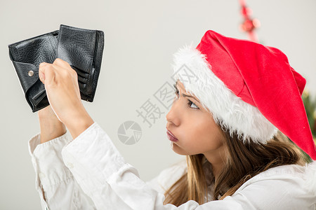 空空钱包 担心 美丽的 金融 开幕式 可爱的 水平的 圣诞节背景图片