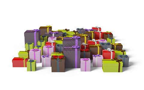 白色背景上孤立的礼品盒 生日 圣诞节 装饰风格 纸背景图片