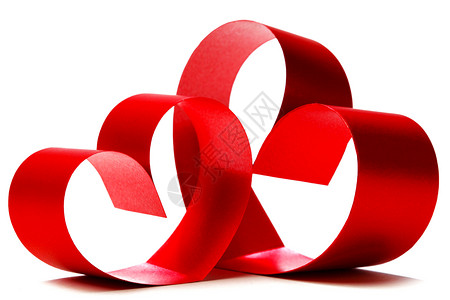 彩带博红心 卡片 浪漫的 弓 假期 红色的 卷曲 装饰品背景图片