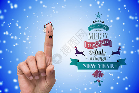 手指的复合图像 圣诞节的时候 喜庆的 手势 问候语 风流 假期 喜庆背景图片