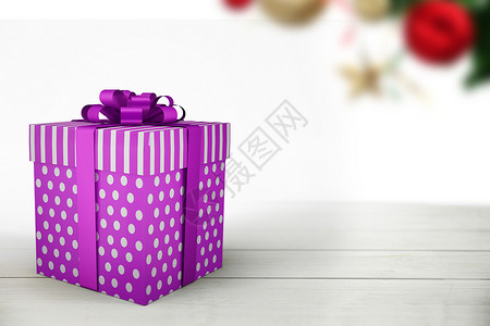带丝带的紫色圣诞礼物 风流 圣诞节的时候 快乐 庆祝 喜庆背景图片