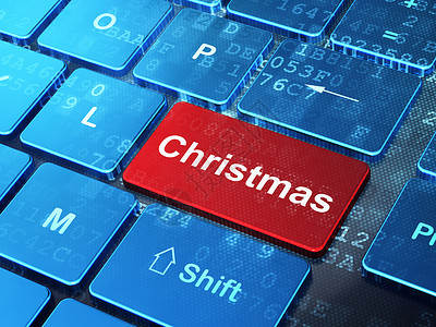 娱乐 概念 圣诞节在计算机键盘背景上播放 代码背景图片
