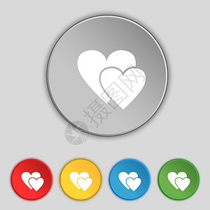 心脏符号图标 爱情符号 设置科罗尔按钮 情人节图片