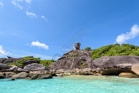 泰国西米兰群岛的岩石符号 攀牙府 美丽 夏天 旅行高清图片