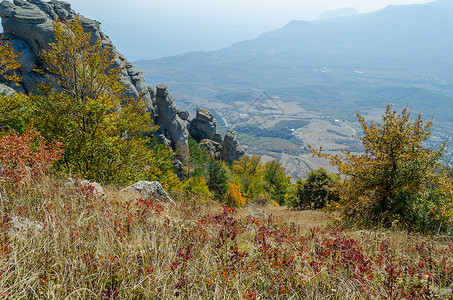 阿鲁斯塔附近的克里米亚德默尔吉山 乌克兰 全景高清图片