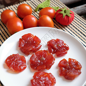 越南食物 Tet 番茄酱 越南传统 糖 新年背景图片