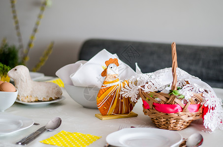 复活节星期日 波兰复活节 家庭的 桌布 甜羊肉 鸡 房间图片