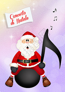 圣诞音乐会 家庭 微笑 插图 冬天 圣诞老人 圣诞节 老的背景图片