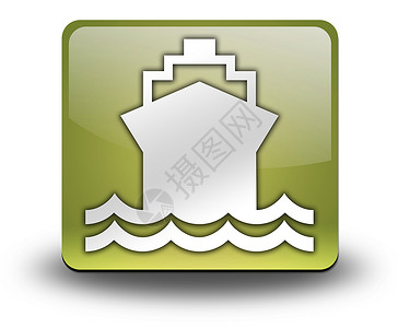 水图图标 按钮 象形图船 水运 港口 插图 海上 旅行背景