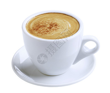 咖啡杯 飞碟 肉桂 白色的 热的 浓咖啡背景图片
