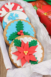 圣诞饼干 烤的 甜蜜 刨冰 圣诞舞会 雪花 小吃 营养地背景图片