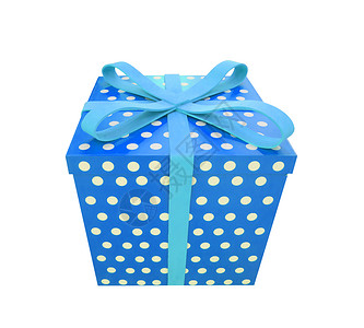 单蓝色礼品盒 白色带丝带 礼物 惊喜 爱背景图片