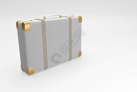 灰色优雅手提箱 旅行 灰色的 酒店 公文包 运输 3d插图背景图片
