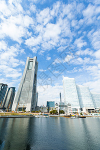 蓝色天空横滨城市风景高清图片