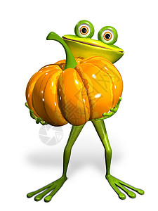 青蛙加南瓜背景图片