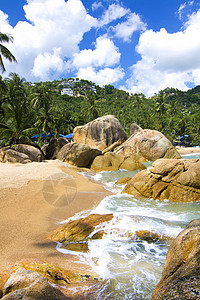岛的海滩 太阳 径流 金沙滩 夏天 商务旅行 浪漫的背景图片