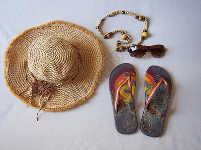沙滩帽凉鞋网站向日葵的好情节 橡皮 海滩 项链图片