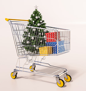 家庭圣诞购物会 零售店 圣诞节快乐 圣诞市场 新年 节日符号背景图片