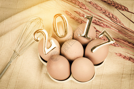2017年鸡蛋新年数背景图片