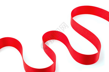 孤立在白色背景上的红丝带 横幅 插图 白色的 生日背景图片