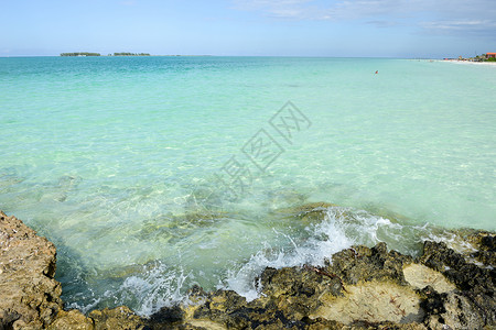 吉列尔莫古巴海滩 假期 美丽的 天空 场景 美丽 旅游 水背景
