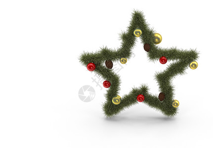 圣诞假期的装饰 - 假日之星 3D 仁德 3d渲染背景图片