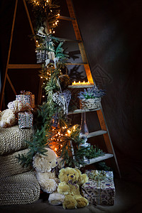 圣诞生命 家庭 刷子 木制的 老的 乡村的 生活 复古的背景图片